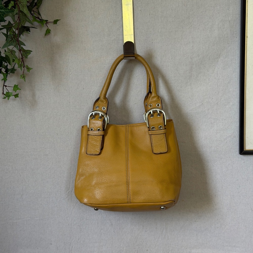 Mustard Yellow Buckle Leather Handbag Twee Indie Sleaze Vintage Y2K Small Mini